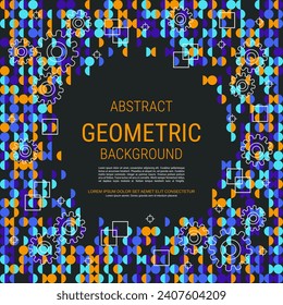 Abstract geometric style vector background. Square flyer, card, coupon design template