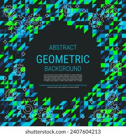 Abstract geometric style vector background. Square flyer, card, coupon design template