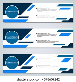 Abstract geometric style web banners vector templates