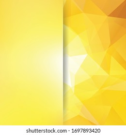 Abstract geometric style yellow background. Blur background with glass. Vector illustration