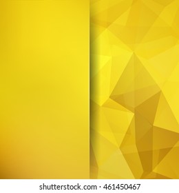 Abstract geometric style yellow  background. Blur background with glass. Vector illustration
