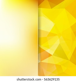 Abstract geometric style yellow background. Blur background with glass. Vector illustration