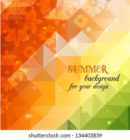 Abstract geometric summer background. Vector illustration.