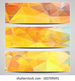 Abstract geometric summer colors set of web banners. Design template.