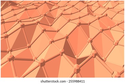 Abstract geometric surface consisting of triangular polygons
