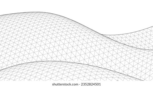 representación abstracta de la onda de superficie geométrica 3d
