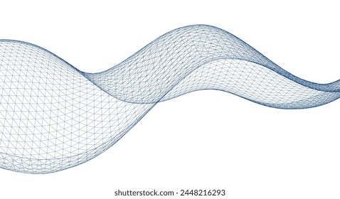  abstract geometric surface wave 3d