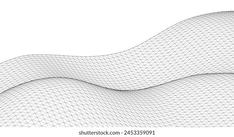  abstract geometric surface wave 3d