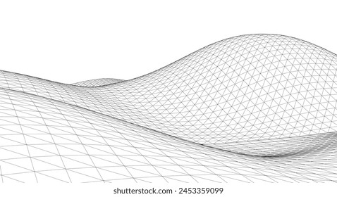  abstract geometric surface wave 3d