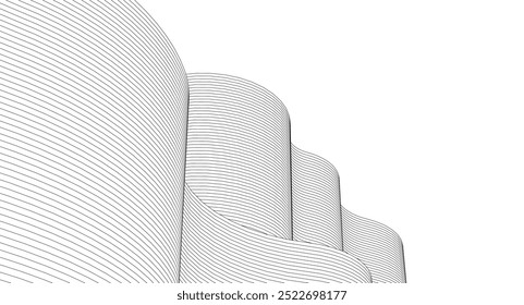 Onda de superficie geométrica abstracta 3D	