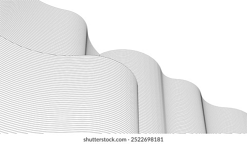 abstract geometric surface wave 3d	