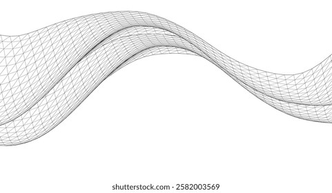  abstract geometric surface wave 3d