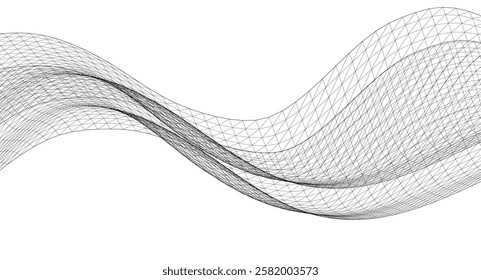  abstract geometric surface wave 3d