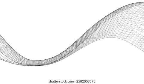  abstract geometric surface wave 3d