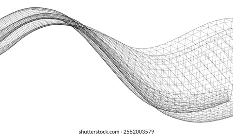  abstract geometric surface wave 3d