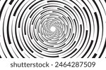 Abstract geometric swirl background design. Geometric featuring a circle spin shape with spiral lines. Radial spinning halftone wallpaper.