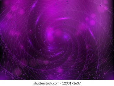 Abstract geometric swirl. Bright background with curved shining geometric shapes, dotted shapes. Design element. Vector illustration