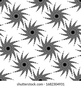 Abstraktes geometrisches, wirl hypnotisieren nahtloses Muster mit schwarzem Ormament auf weißem Hintergrund. Template Design für Web-Seite, Texturen, Karte, Poster, Gewebe, Textilien. 