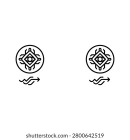 Abstract geometric symbol with arrow and wave design element symbolic representation