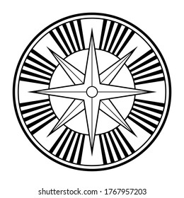 Abstract geometric symbol. Geometry sign with geometric shapes. Isolated on white background. Black linear shapes. Compass logo design template. Elegant tattoo art. Vector elements.