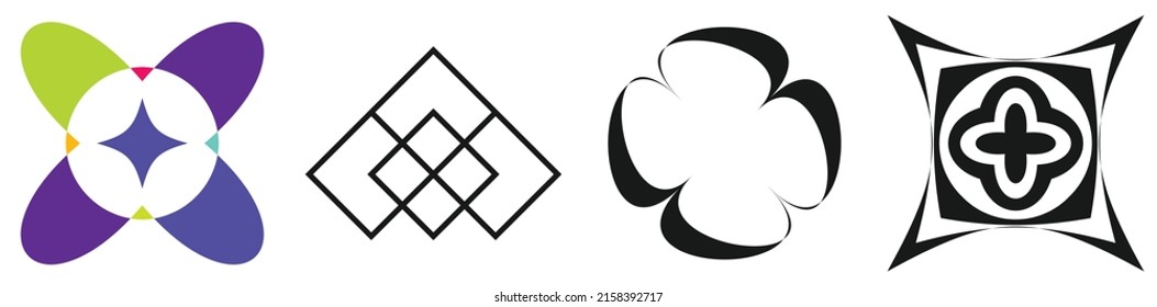 Abstract geometric symbol, icon vector graphics, illustration