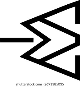 Abstract geometric symbol represents sending or receiving messages digital communication concept icon