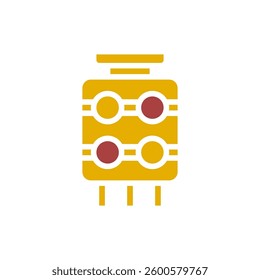 Abstract geometric symbol in retro minimalist style