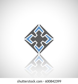 Abstract geometric symbol. Template emblem badge. Logo.