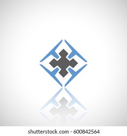 Abstract geometric symbol. Template emblem badge. Logo.