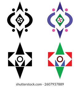 Abstract Geometric Symbol Vector Art Icons Set, Colorful Geometric Symbol Icon Set, Vector Art Illustrations,