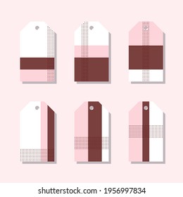 Conjunto de etiquetas geométricas abstractas - Etiqueta, placa, plantilla de etiquetas de precio, colección para artistas hechos a mano, artesanos - Ilustración vectorial aislada