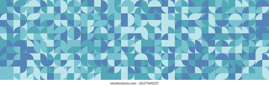 Abstract geometric teal and blue pattern.  Modern, stylish design with repeating shapes perfect for website backgrounds, presentations, or textile prints.