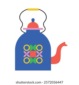 Abstract geometric teapot. Isolated vector illustration.