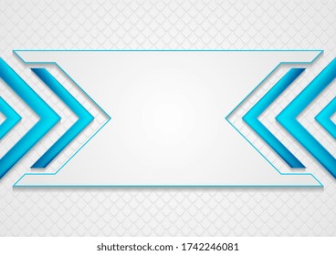 Resumen del fondo geométrico tecnológico con flechas brillantes azules. Diseño de vectores