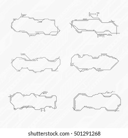 Pancartas tecnológicas geométricas abstractas.