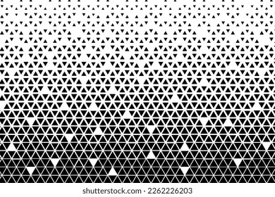 Abstract Geometric Techno with black Triangle Horizontally Seamless Pattern.