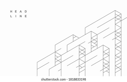 Abstract geometric technological architecture background. Vector creative design.