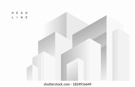 Abstract geometric technological architecture  background. Vector creative design.