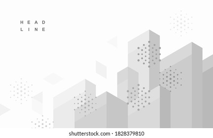 Abstract geometric technological architecture background. Vector creative design.