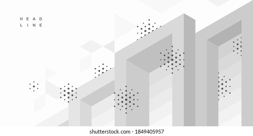 Abstract geometric technological background. Architectural construction. Vector creative design.