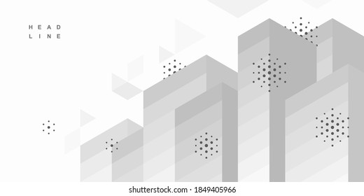 Resumen del fondo tecnológico geométrico. Construcción arquitectónica. Diseño creativo vectorial.