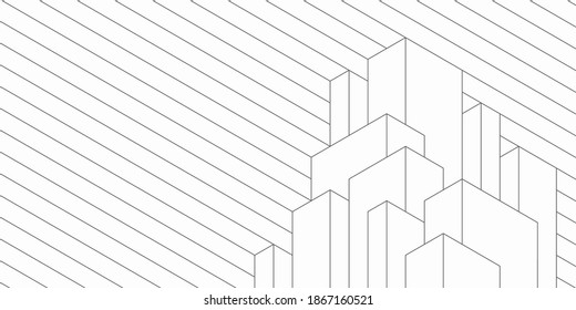 Abstract geometric technological background. Architectural construction. Vector creative design.