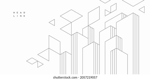 Abstract geometric technological background. Architectural construction.