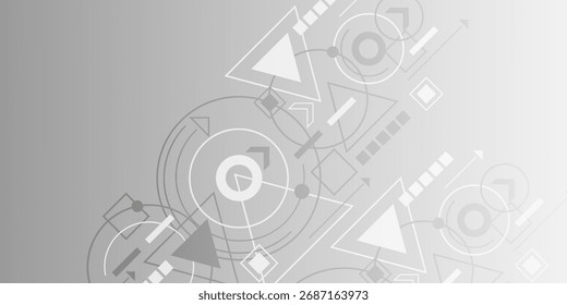Resumo geométrico tecnológico. Desenho linear. Ilustração vetorial.