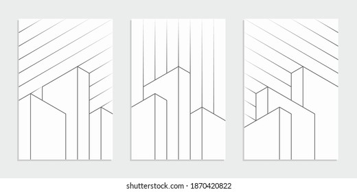 Abstract geometric technological banner. Architectural construction. Corporate identity flyer. Vector set background.