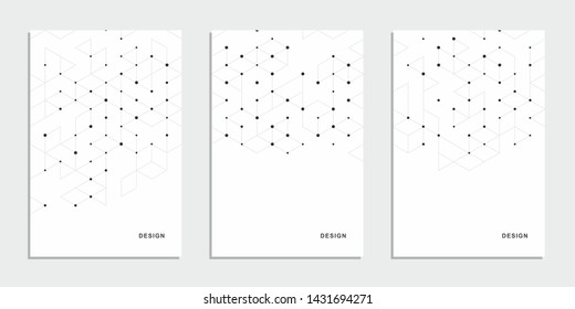 Abstract geometric technological banner. Corporate identity flyer. Vector set background.