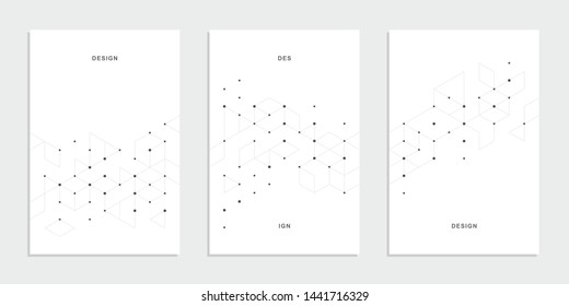 Abstract geometric technological banner. Corporate identity flyer. Vector set background.