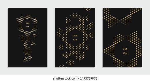 Abstract geometric technological banner. Corporate identity flyer. Vector set background. 