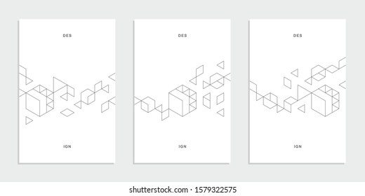 Abstract geometric technological banner. Corporate identity flyer. Vector set background.