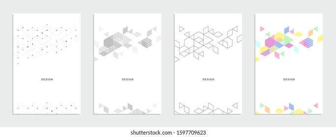 Abstract geometric technological banner. Corporate identity flyer. Vector set background.